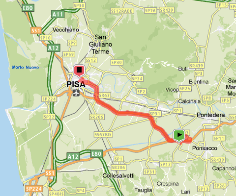 Mappa Uscita FI PI LI Pisa Est